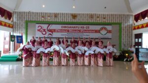 Dharma Wanita Unsur Pelaksana Dinas Komunikasi dan Informatika menghadiri Dirgahayu DWP ke-23 Kota Metro
